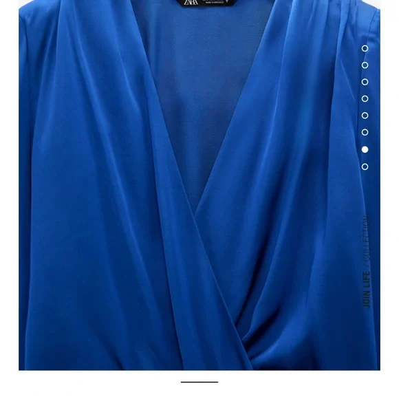 “Last one “ZARA BLOGGERS FAV SATEEN BODYSUIT ELECTRIC BLUE - Picture 7 of 8